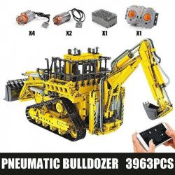moc app rc pneumatic bulldozer bricks kids toys 17023
