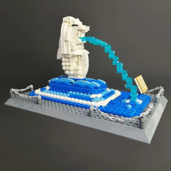 moc architecture famous merlion statue bricks toys 4218