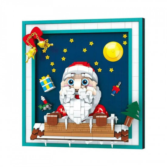 moc art christmas santa claus picture frame bricks toy moc art christmas santa claus picture frame bricks toy