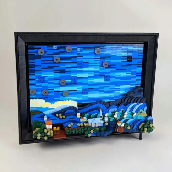 moc art idea famous picture paint starry night bricks toys moc art idea famous picture paint starry night bricks toys