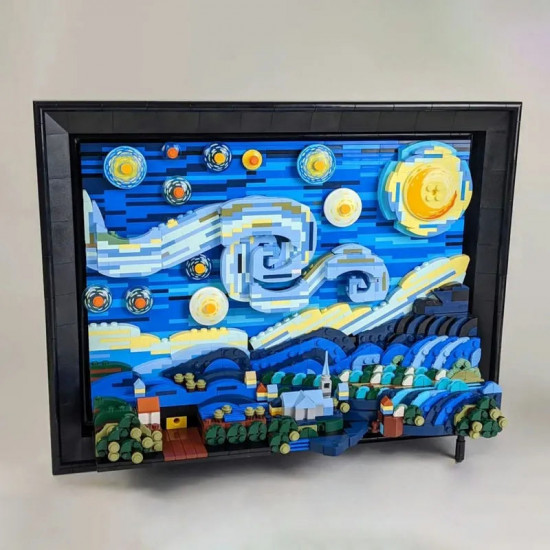 moc art idea famous picture paint starry night bricks toys moc art idea famous picture paint starry night bricks toys