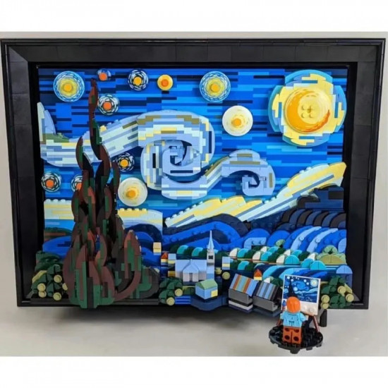 moc art idea famous picture paint starry night bricks toys moc art idea famous picture paint starry night bricks toys