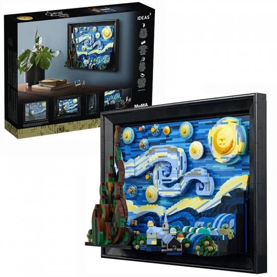moc art idea famous picture paint starry night bricks toys moc art idea famous picture paint starry night bricks toys