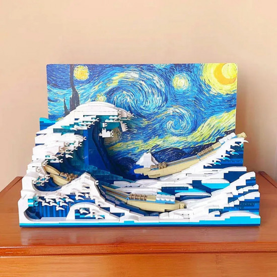 moc art mosaic great kanagawa wave bricks toys moc art mosaic great kanagawa wave bricks toys