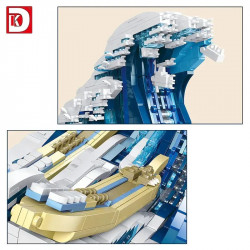 moc art mosaic great kanagawa wave bricks toys
