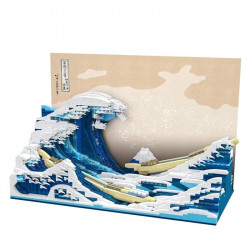 moc art mosaic great kanagawa wave bricks toys