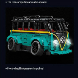 moc c021 tech t2 low pitched rc camper bus van bricks toys