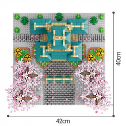 moc cherry blossom season tree house bricks toy