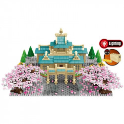 moc cherry blossom season tree house bricks toy