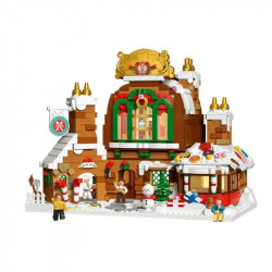 moc christmas gingerbread house mini bricks toys