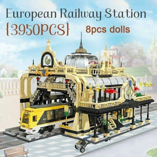 moc city creator street european train station bricks toys moc city creator street european train station bricks toys