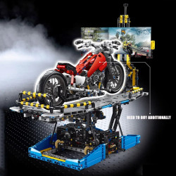 moc city motorcycle test bench display bricks kids toy
