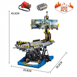 moc city motorcycle test bench power motor bricks toys