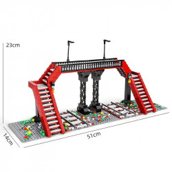 moc city railroad crossing train railway bricks toy 12008
