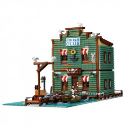 moc city street expert fisherman club house bricks toy 30107