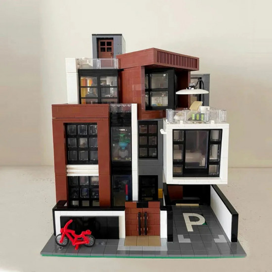 moc city street expert modern brown villa bricks toy 10204 moc city street expert modern brown villa bricks toy 10204