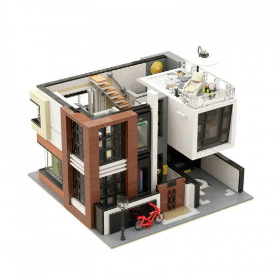 moc city street expert modern brown villa bricks toy 10204 moc city street expert modern brown villa bricks toy 10204