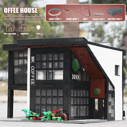 moc city street expert modern coffee house bricks toys 16036