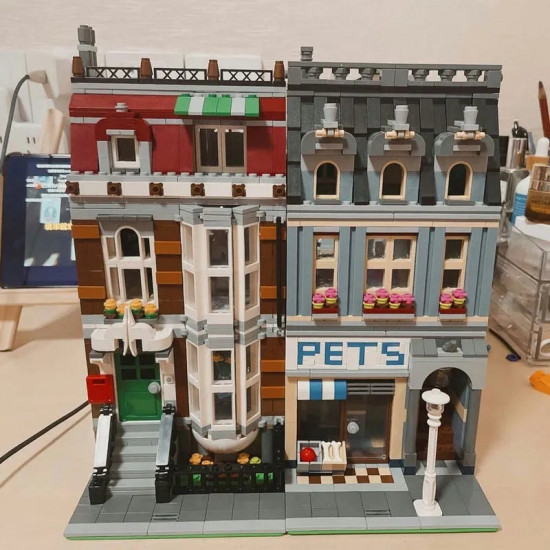 moc city street expert pet shop store bricks toy 15009 moc city street expert pet shop store bricks toy 15009
