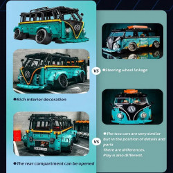 moc city tech t2 low pitched camping bus bricks toys c021