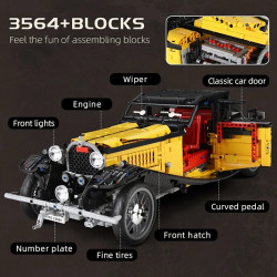 moc classic bugatti 50t retro sports car bricks toys 13080