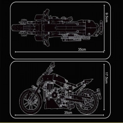 moc classic motorcycle ducati diavel 1260 bricks toys t3035