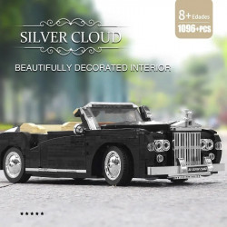 moc classic vintage car rr sliver cloud retro bricks toy 10006