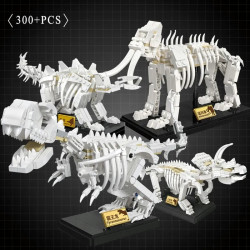 moc creative idea dinosaur world triceratops fossil bricks toy