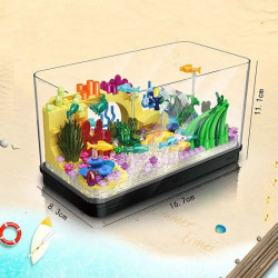 moc creator aquarium fish tank mini bricks toy dz6102