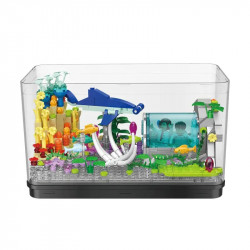 moc creator aquarium fish tank mini bricks toy dz6102