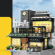 moc creator expert city corner coffee shop bricks toy moc creator expert city corner coffee shop bricks toy