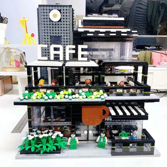 moc creator expert city corner coffee shop bricks toy moc creator expert city corner coffee shop bricks toy