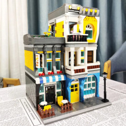moc creator expert city summer coffee shop bricks toy