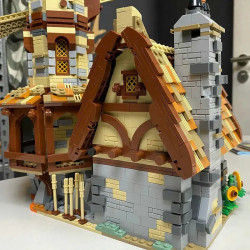 moc creator expert medieval town windmill bricks toy