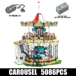 moc creator expert motorized rc app carousel bricks toy 11011