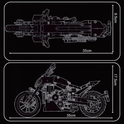 moc electroplated luxury racing motorcycle bricks toy t3034