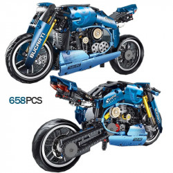 moc electroplated luxury racing motorcycle bricks toy t3034