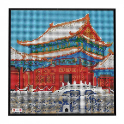 moc expert art forbidden city picture frame bricks toy
