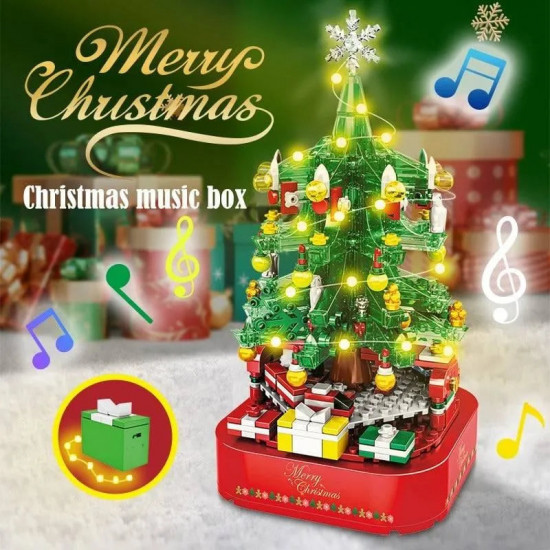 moc expert christmas tree santa music light box bricks kids toys moc expert christmas tree santa music light box bricks kids toys