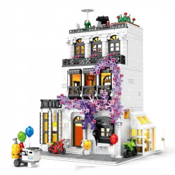 moc expert creator european city garden flower house bricks toy