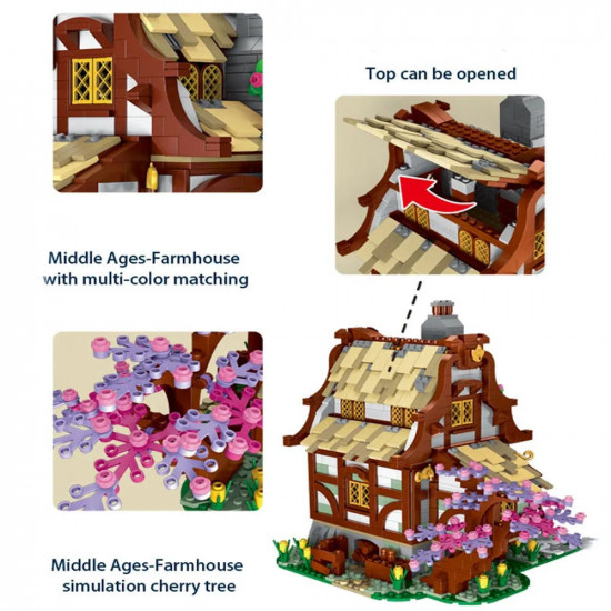 moc expert medieval town farm house bricks toy moc expert medieval town farm house bricks toy