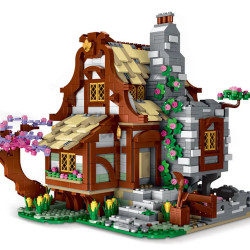 moc expert medieval town farm house bricks toy