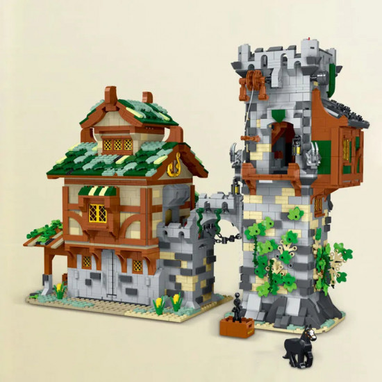 moc expert medieval town stable guard tower bricks toys moc expert medieval town stable guard tower bricks toys