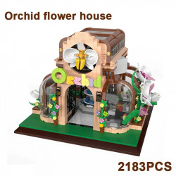 moc expert orchid flower house botanical garden bricks toy