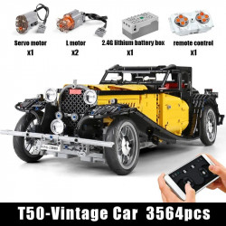 moc expert rc app vintage t50 car bricks toys 13080d