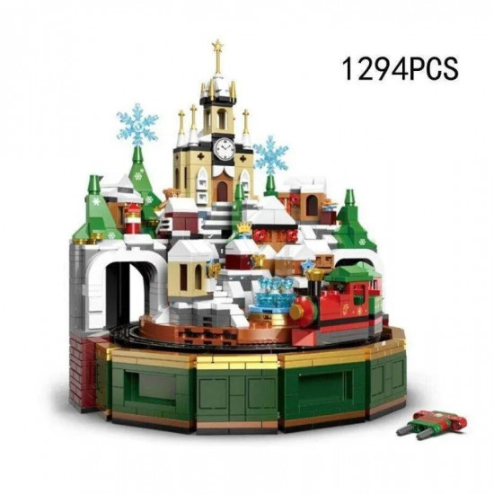 moc expert snow christmas castle music box bricks toys moc expert snow christmas castle music box bricks toys