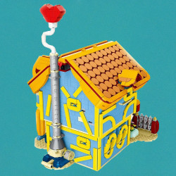 moc expert toon city town villa house led bricks toy