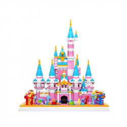 moc experts girls pink princess castle mini bricks toy 92031