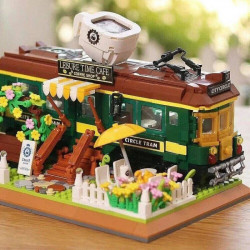 moc experts train coffee house modular mini bricks kids toys