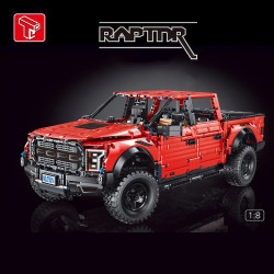 moc ford f-150 raptor pickup truck tech bricks toy t5014a